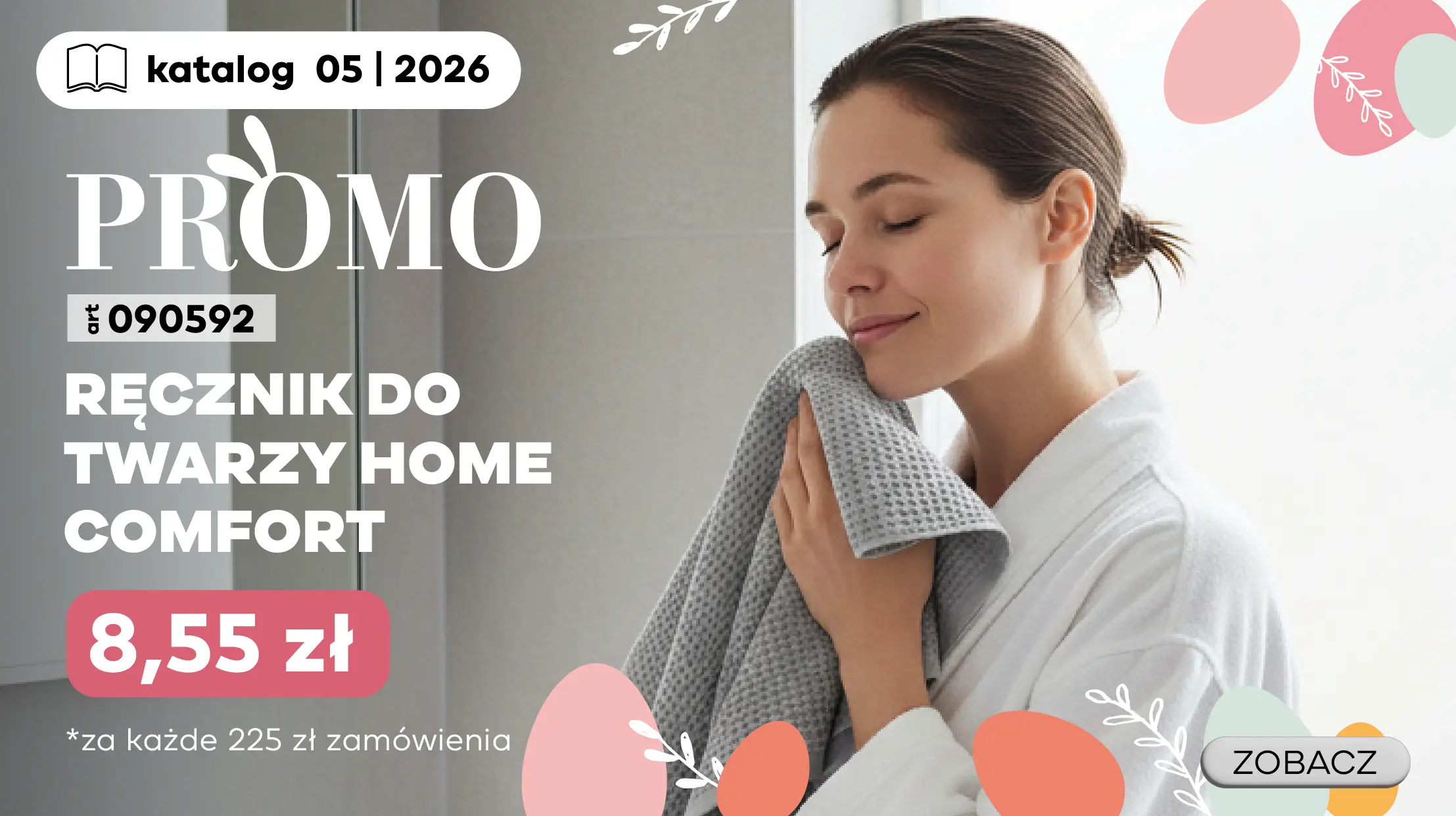 Otrzymaj Ręcznik do twarzy Home Comfort za jedyne 8,55zł przy każdym zamówieniu za 225zł